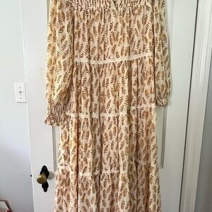 In Bloom Gold Bishop Sleeve Sundress for Weddings